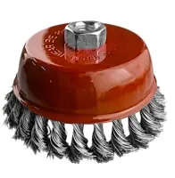 Щетка чашечная для УШМ 125 мм (5), чёрная, крученая проволока